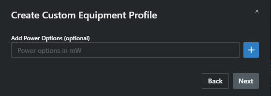 Type in the RF Power in mW for your device