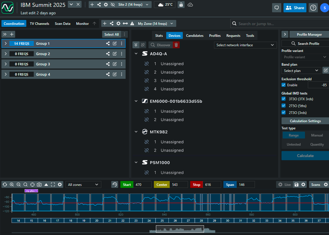 Devices window in SoundBase