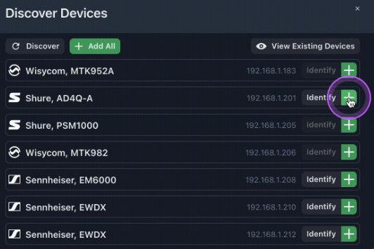 Add or remove your displayed devices from the existing view