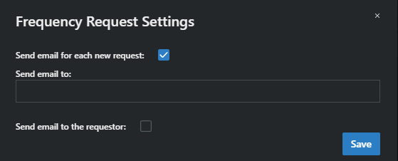 In the Details area, click on Requests > Settings