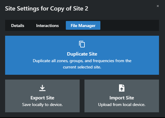Click on Duplicate Site