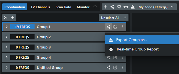 Click on Export Group as