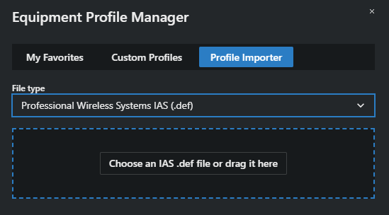 Choose the correct file type, select a file, and then upload