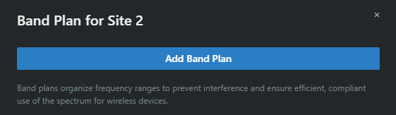 In the Calculation area, click the button under Band plan