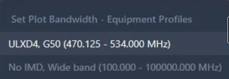 In the frequency plot, click on the button