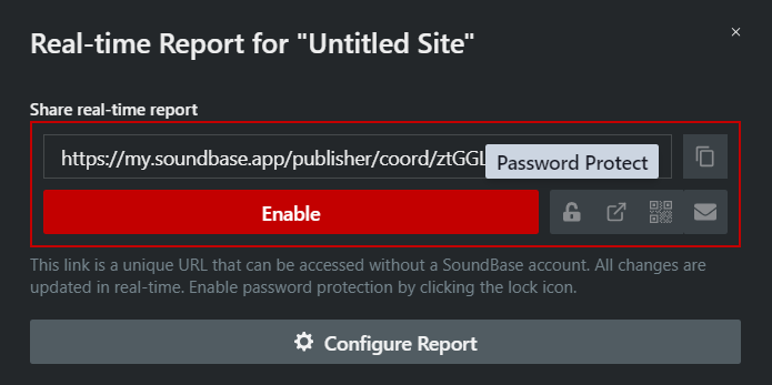 Click on Real-Time Site Report