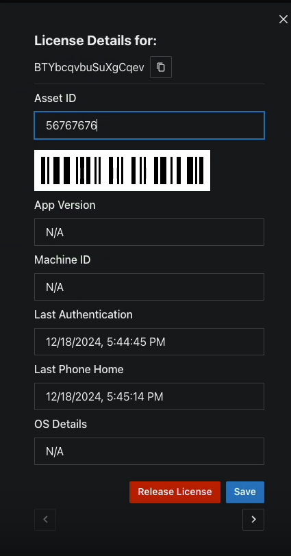 Editing license details in SoundBase