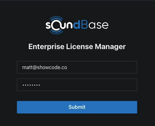 Navigate to the URL https://enterprise.soundbase.app