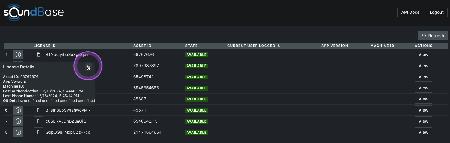 Overview in SoundBase