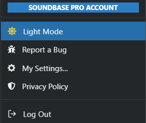 Project management area in SoundBase